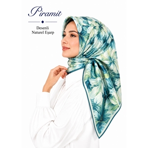 Piramit Desenli Naturel Eşarp - Desen-14