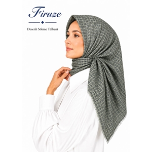Firuze Desenli Sökme Tülbent - Desen-34