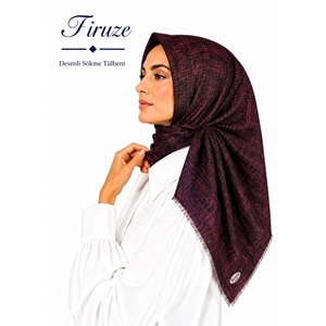 Firuze Desenli Sökme Tülbent - Desen-36