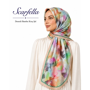 Scarfella Desenli Premium Bambu Kraş Şal - Desen-02