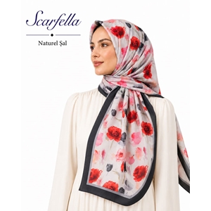 Scarfella Desenli Naturel Şal - Desen-155