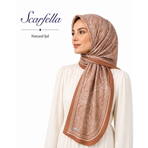 Scarfella Desenli Naturel Şal - Desen-163