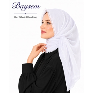 Baysem Hacı Tülbenti 110 cm. Dikişli - Desen-02