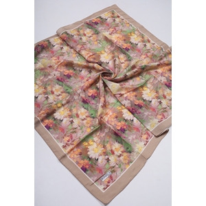 Bonjela Desenli Naturel Eşarp - Desen-01