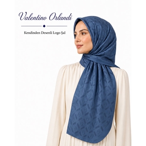 Valentino Orlandi Kendinden Desenli Logo Şal - Desen-01
