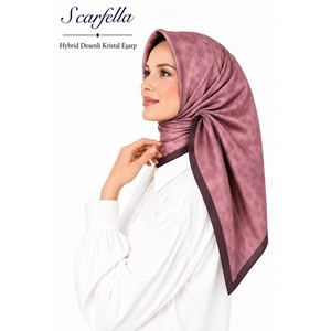 Scarfella Hybrid Desenli Kristal Eşarp - Desen-19