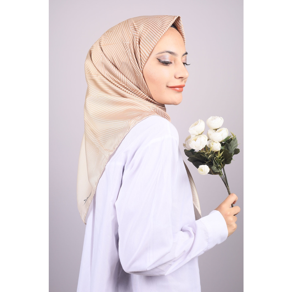 Piramit Luxer Desenli Rayon Eşarp - Desen-36 - Renk-02