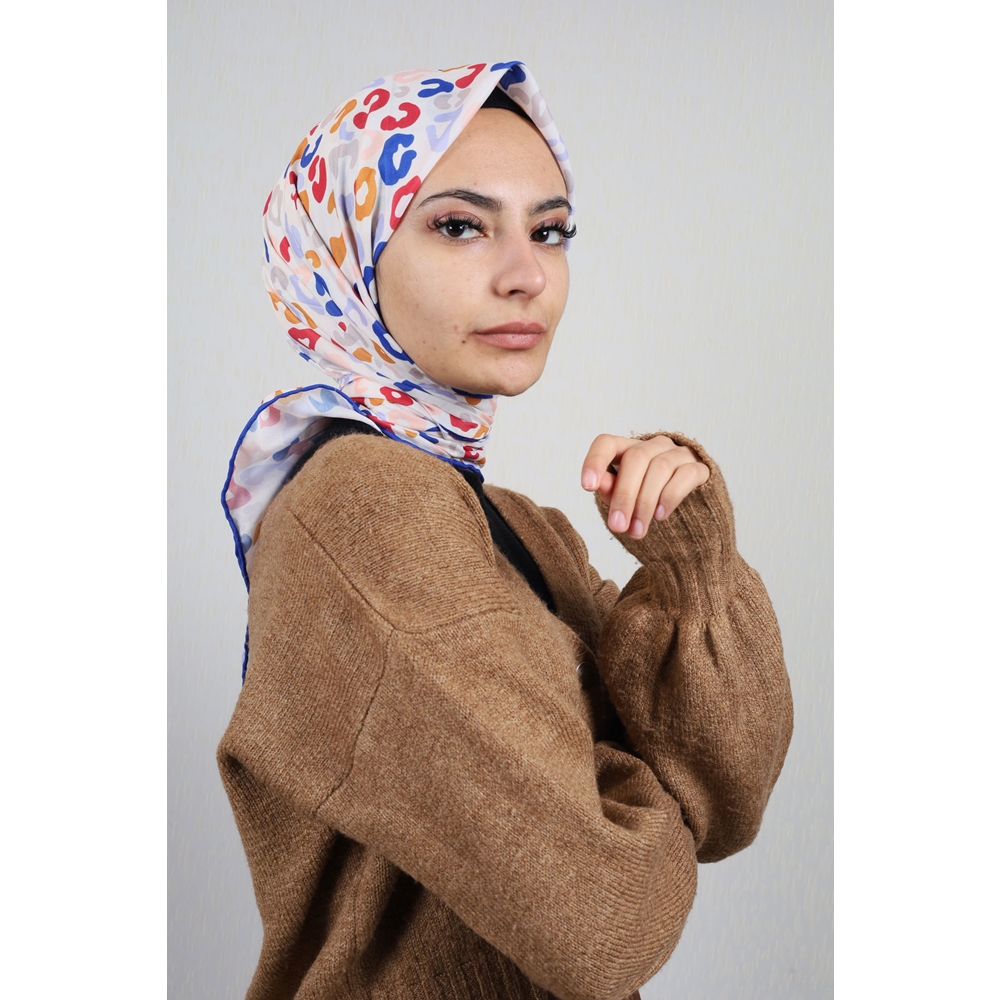 Emproyal Desenli Naturel Pamuk Eşarp - Desen-02 - Renk-09