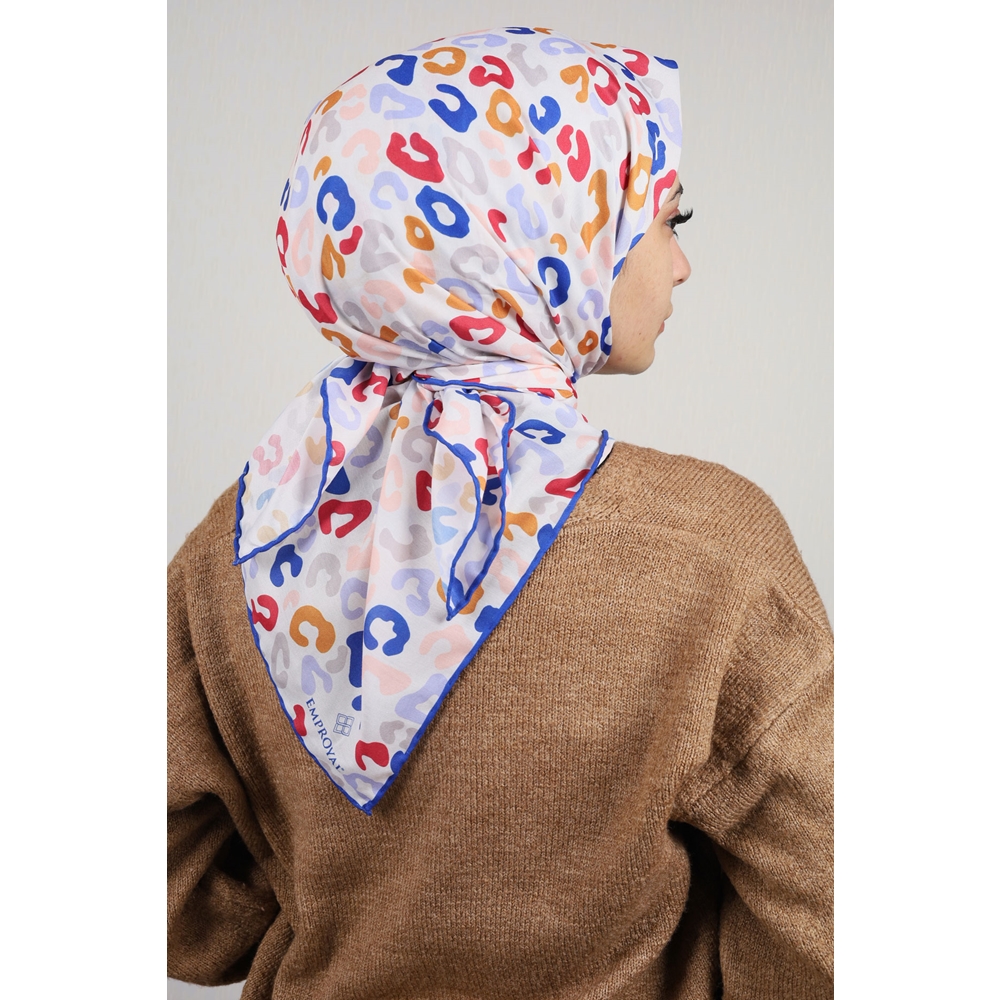 Emproyal Desenli Naturel Pamuk Eşarp - Desen-02 - Renk-03