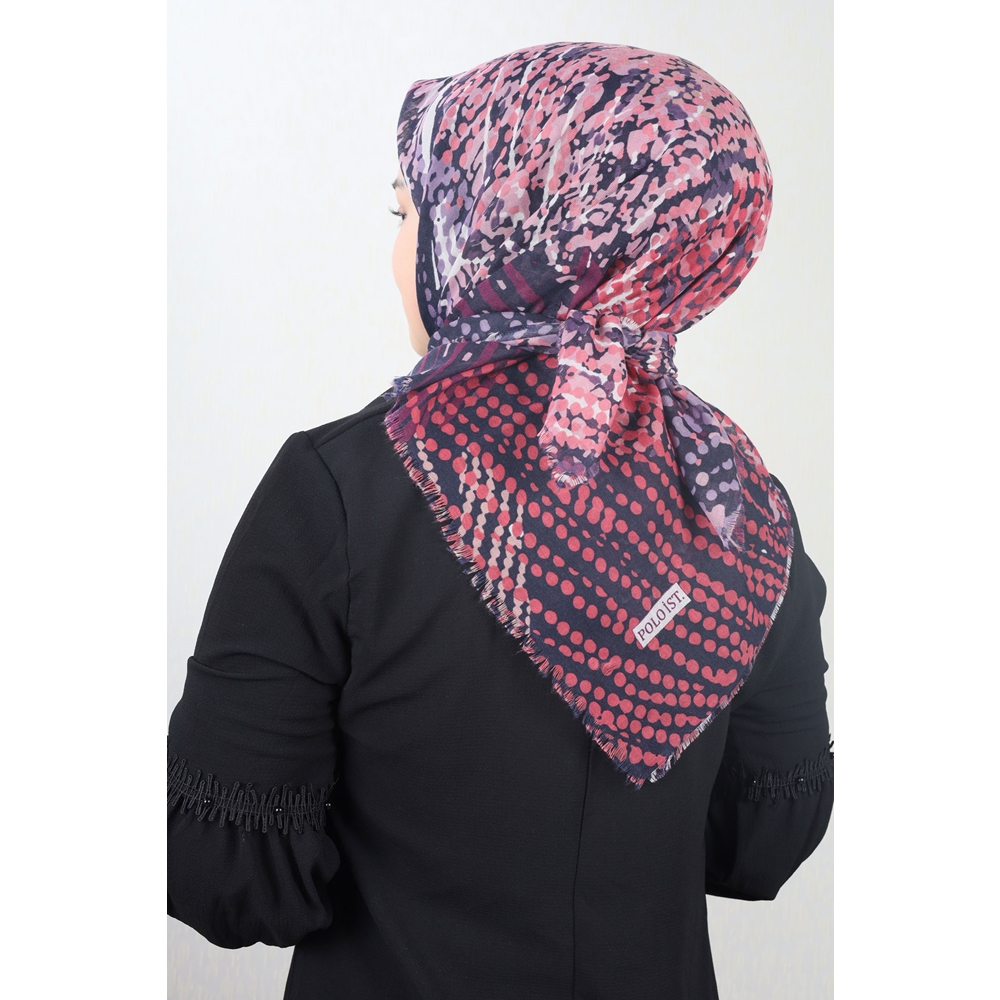 Poloist Desenli Keten Flamlı Eşarp - Desen-640 - Renk-17