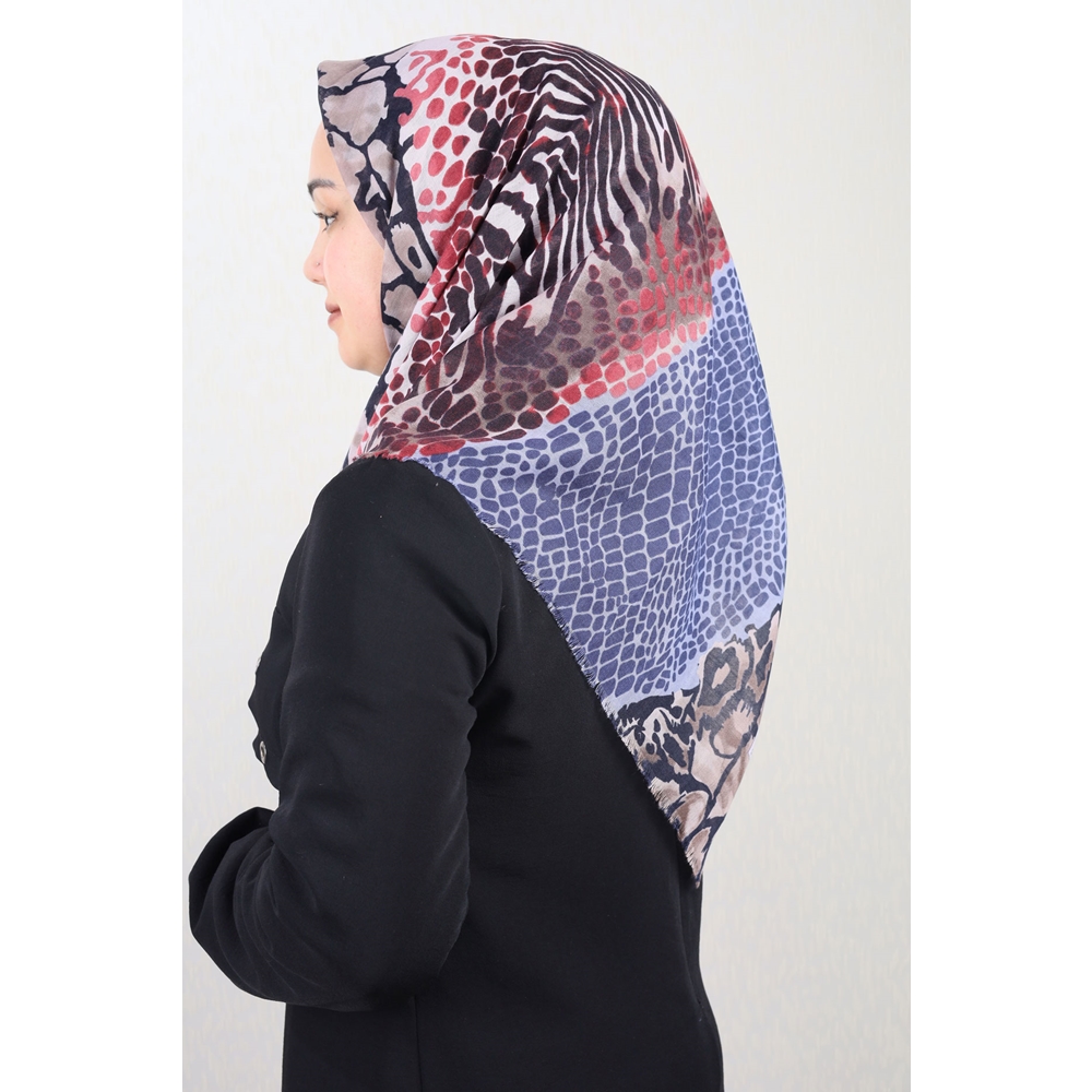 Poloist Desenli Keten Flamlı Eşarp - Desen-683 - Renk-06