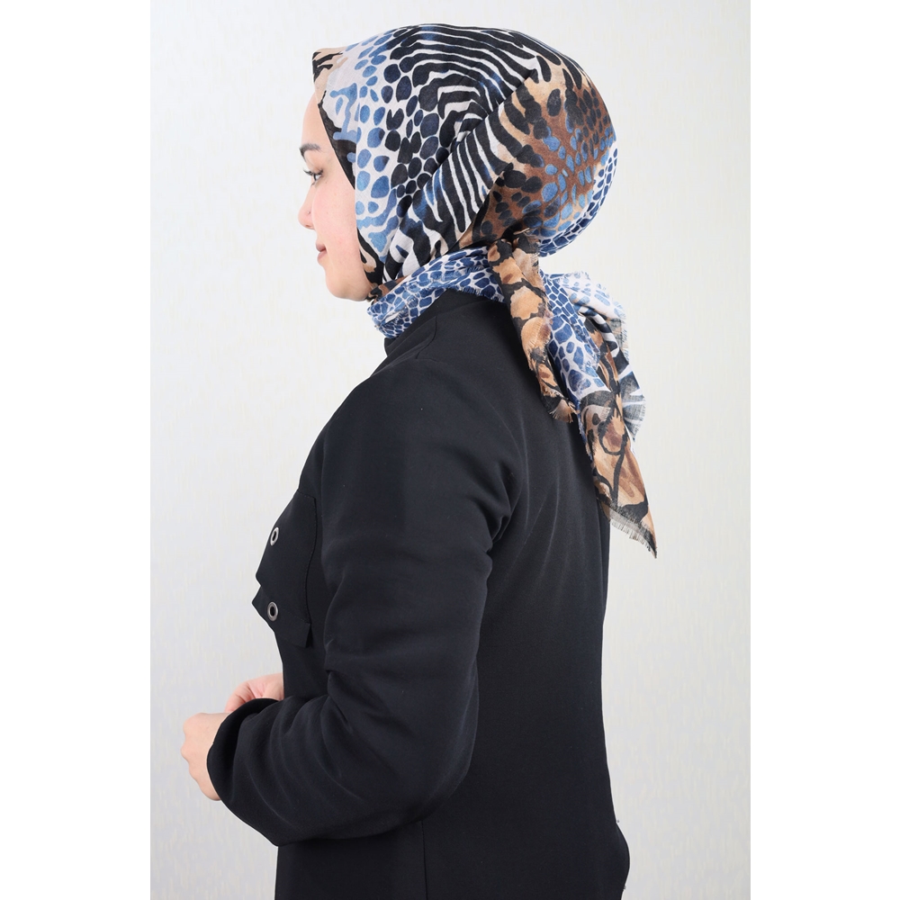 Poloist Desenli Keten Flamlı Eşarp - Desen-683 - Renk-09