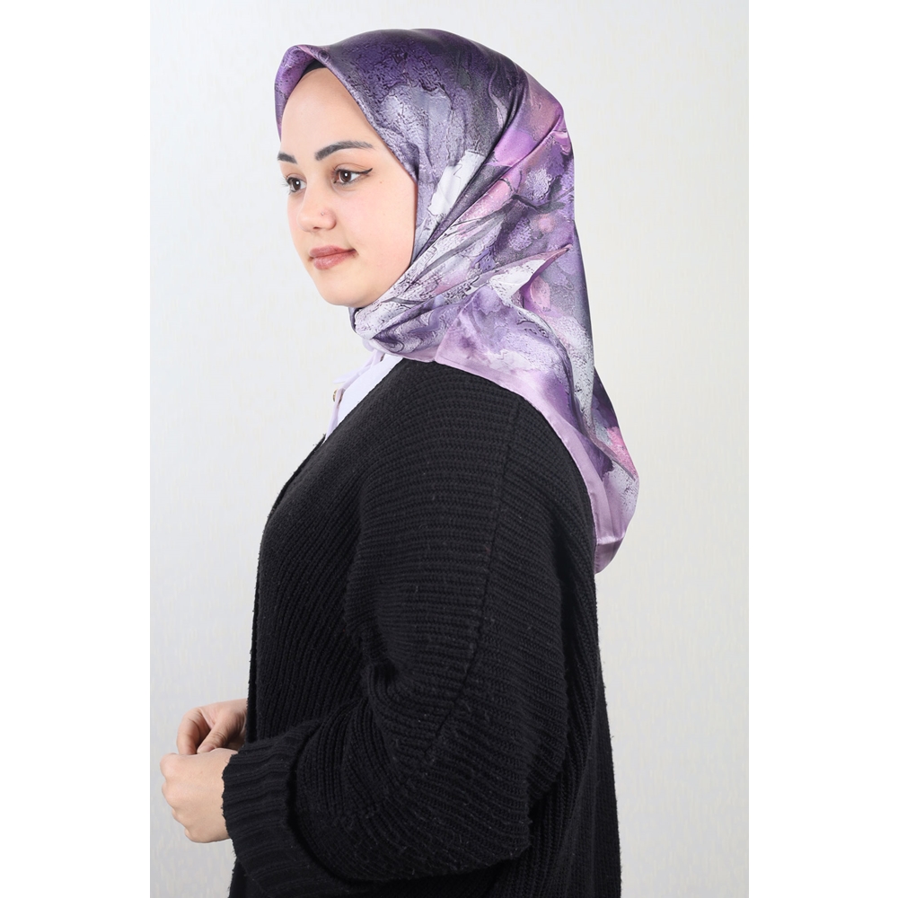Berussa Hybrid Desenli Kristal Eşarp - Desen-01 - Renk-06