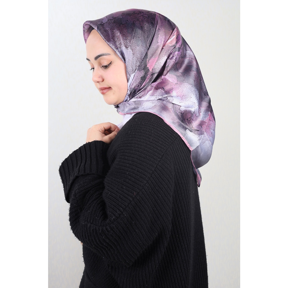 Berussa Hybrid Desenli Kristal Eşarp - Desen-01 - Renk-06