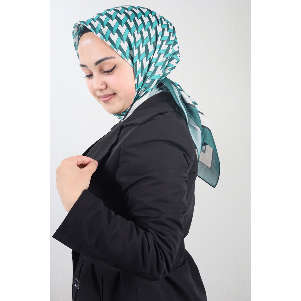 Emproyal Desenli Naturel Pamuk Eşarp - Desen-06 - Renk-12