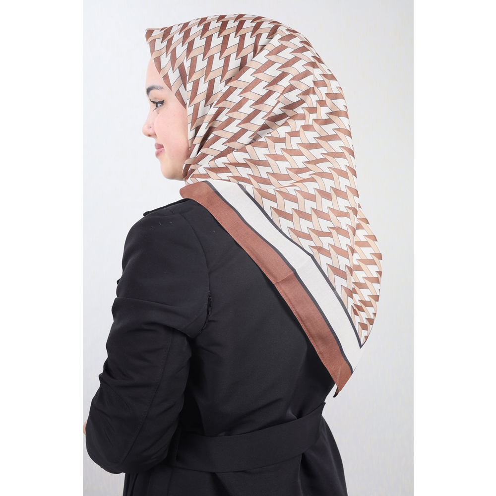 Emproyal Desenli Naturel Pamuk Eşarp - Desen-06 - Renk-12