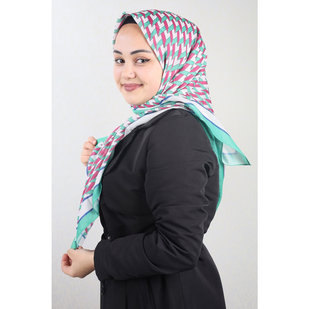 Emproyal Desenli Naturel Pamuk Eşarp - Desen-06 - Renk-12