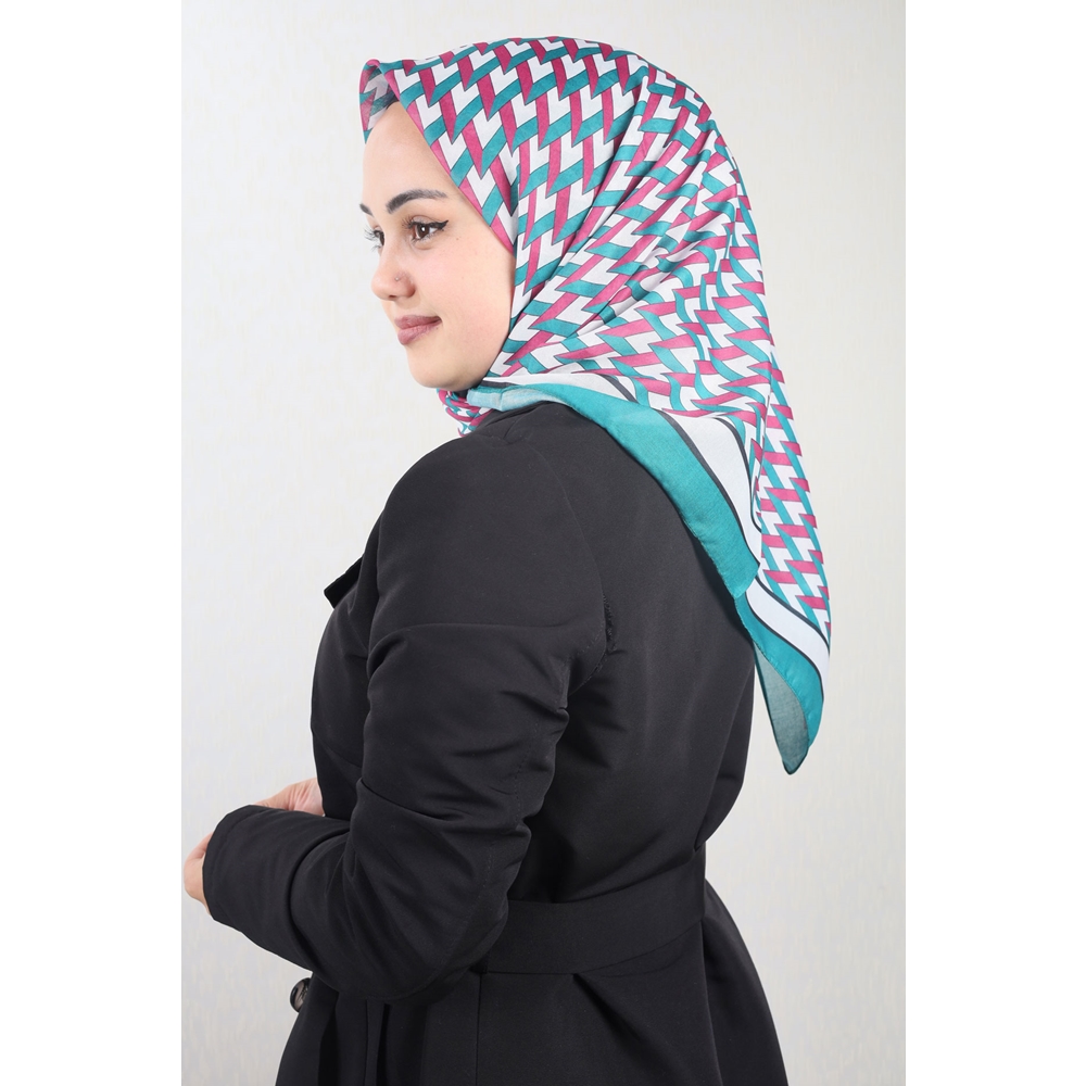 Emproyal Desenli Naturel Pamuk Eşarp - Desen-06 - Renk-12