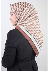 Emproyal Desenli Naturel Pamuk Eşarp - Desen-06