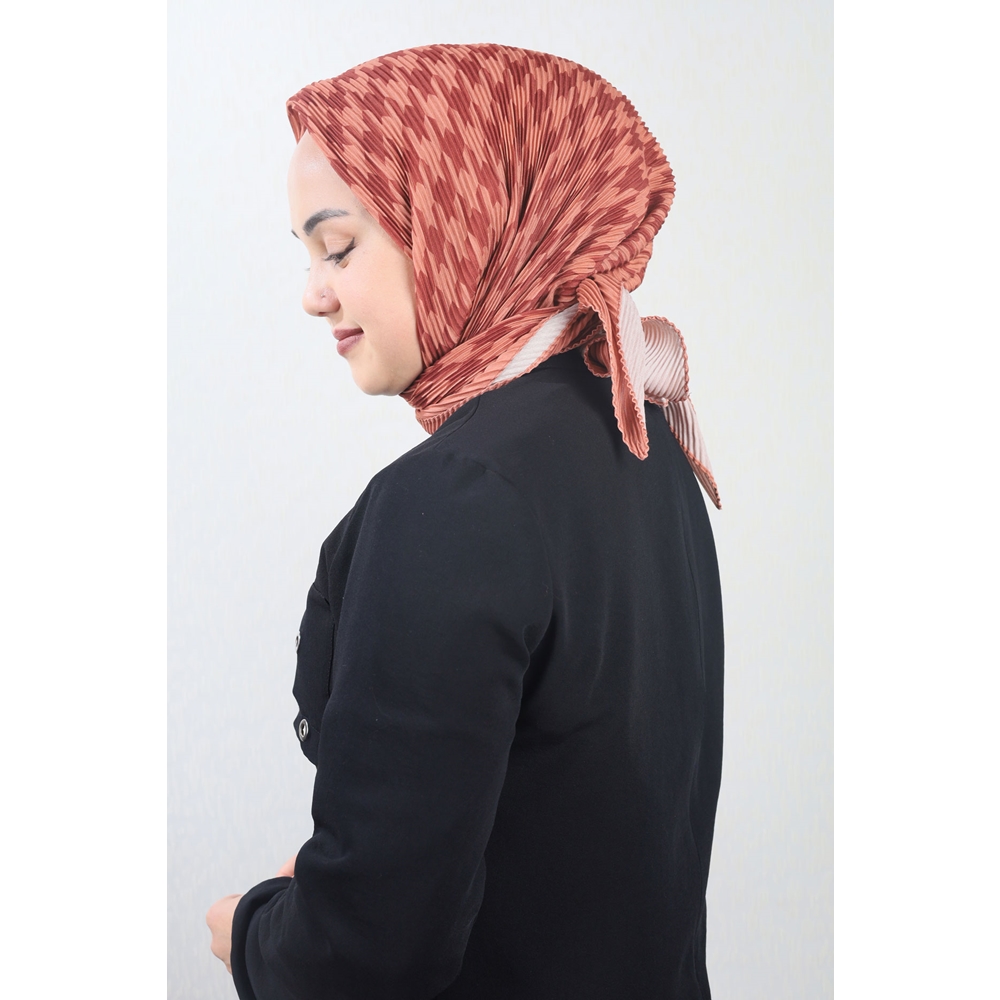 Emproyal Desenli Pliseli Eşarp - Desen-05