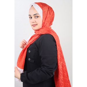 Bonjela Kendinden Desenli Şeritli Monogram Şal - Desen-01 - Renk-08