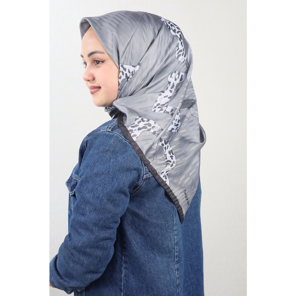 Sapphire Desenli Tivil Eşarp - Desen-01