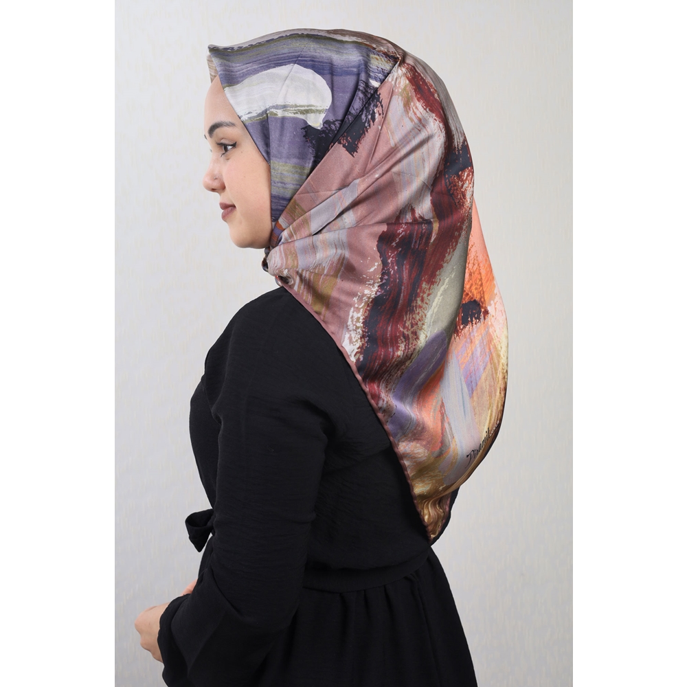 Piramit Luxer Desenli Rayon Eşarp - Desen-40 - Renk-02