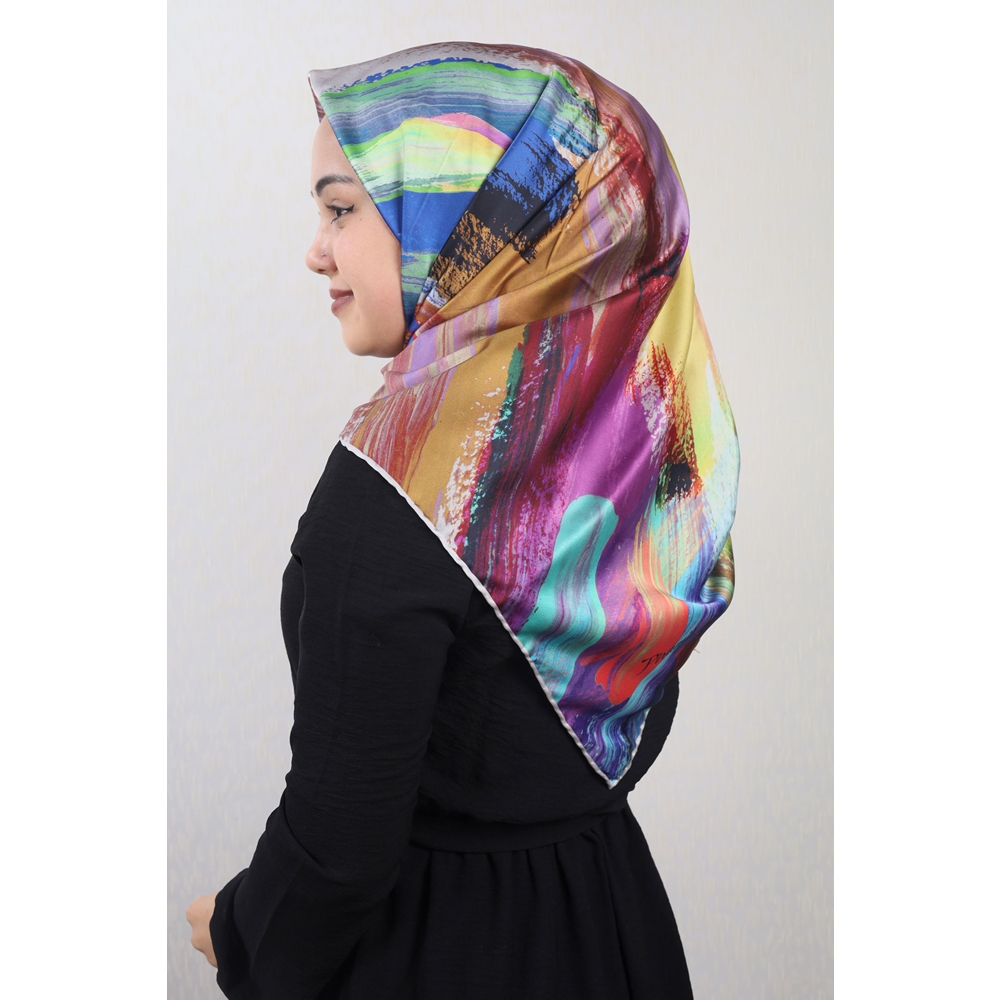 Piramit Luxer Desenli Rayon Eşarp - Desen-40 - Renk-02