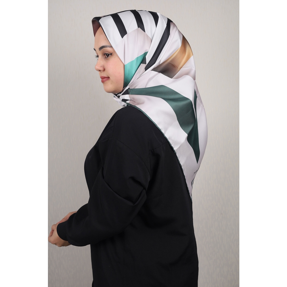 Piramit Luxer Desenli Rayon Eşarp - Desen-41 - Renk-01