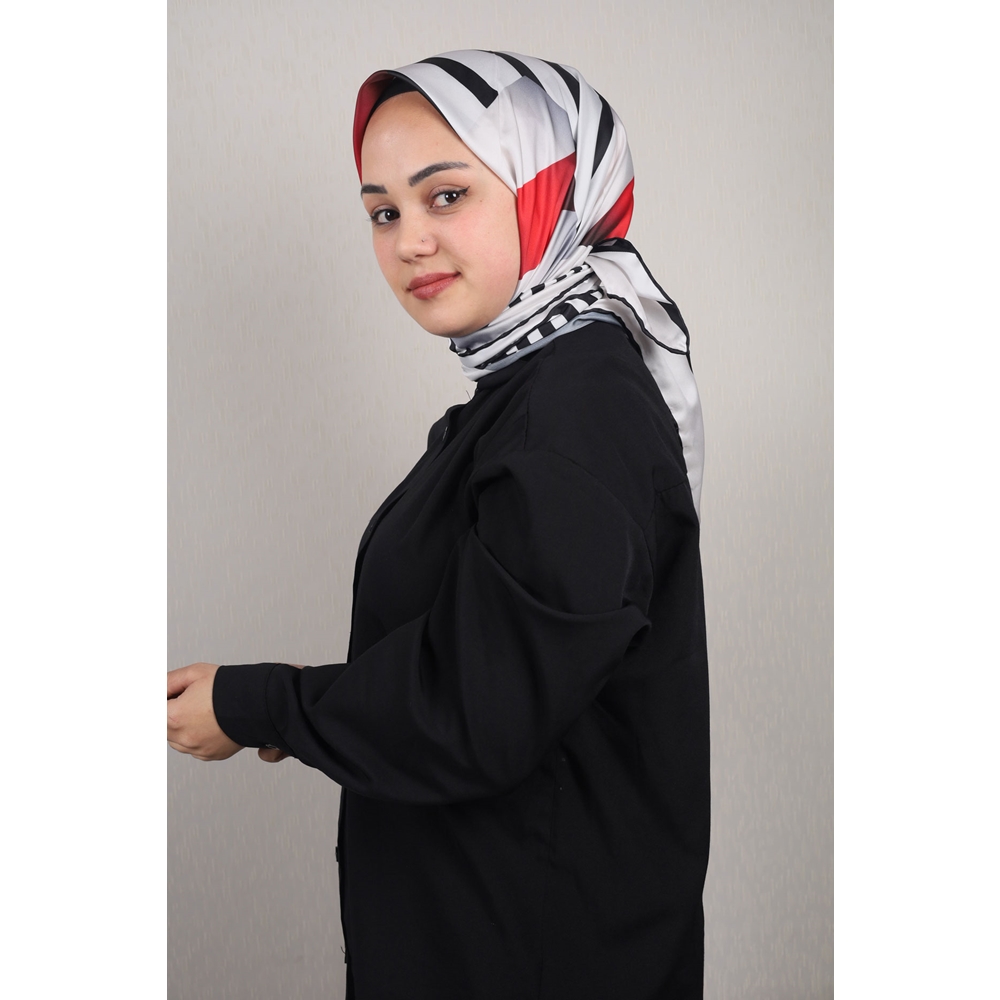 Piramit Luxer Desenli Rayon Eşarp - Desen-41 - Renk-01