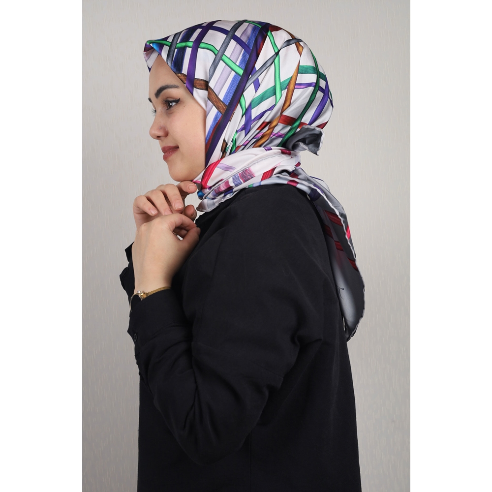 Piramit Luxer Desenli Rayon Eşarp - Desen-44 - Renk-04