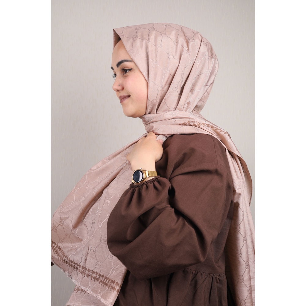 Hint İpek Desenli Monogram Şal - Desen-05 - Renk-16