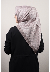 Hint İpek Kendinden Desenli Monogram Eşarp - Desen-05