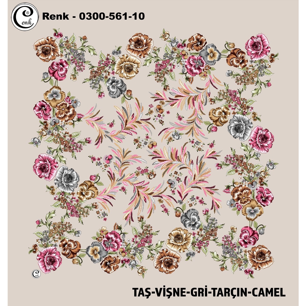 Cenk Desenli Oyalık Yazma - 0300-561