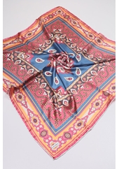 Levidor Desenli Hint İpeği Eşarp - Desen-01