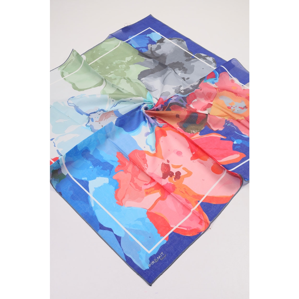 Piramit Desenli Naturel Eşarp - Desen-09