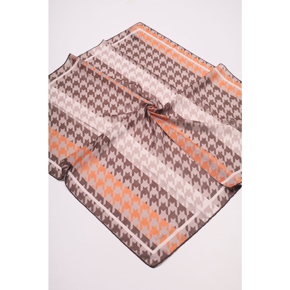 Piramit Desenli Naturel Eşarp - Desen-12