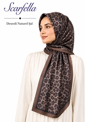 Scarfella Desenli Naturel Şal - Desen-107