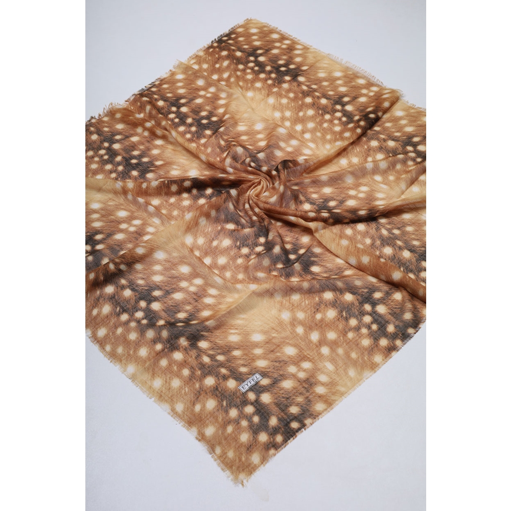 Eyfel Desenli Keten Flamlı Eşarp - Desen-25