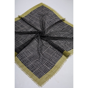 Markasız Desenli Keten Flamlı Eşarp - Desen-01 - Renk-05
