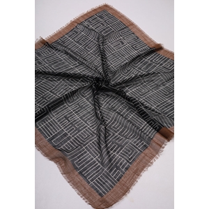 Markasız Desenli Keten Flamlı Eşarp - Desen-01 - Renk-05