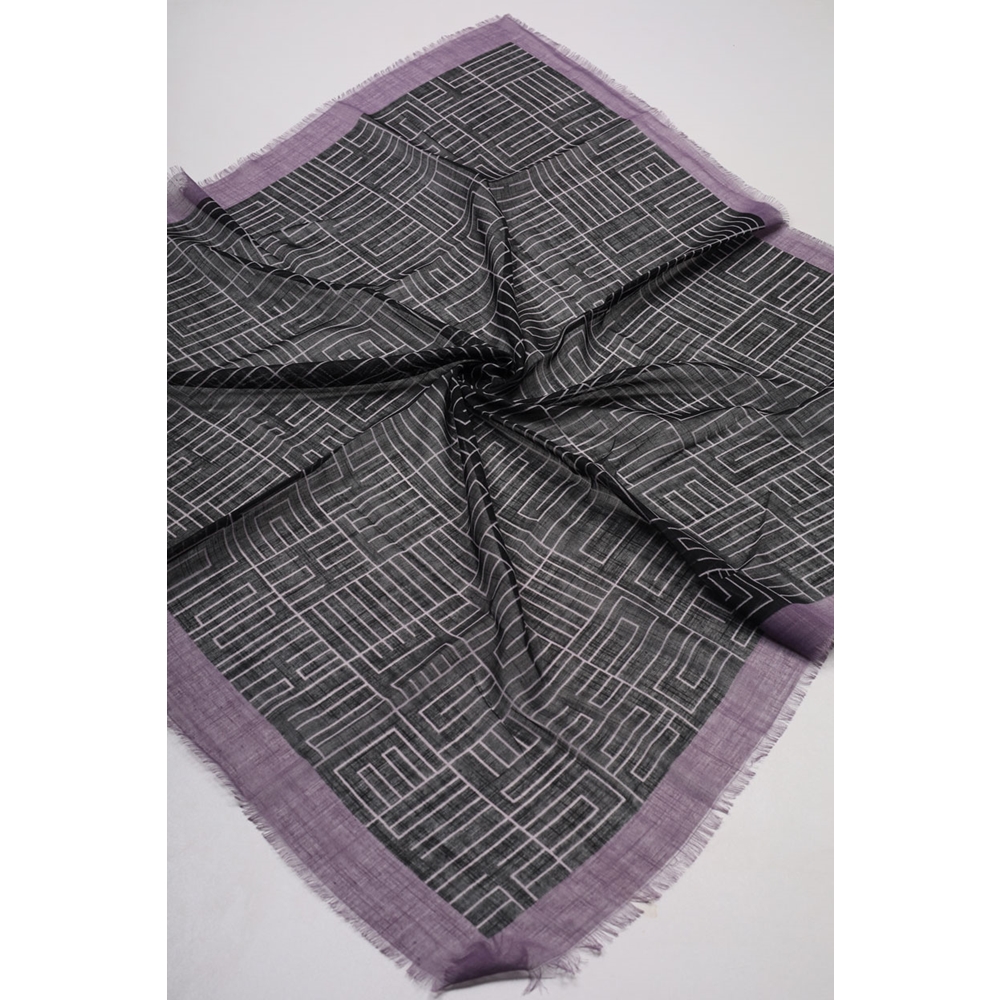 Markasız Desenli Keten Flamlı Eşarp - Desen-01 - Renk-05