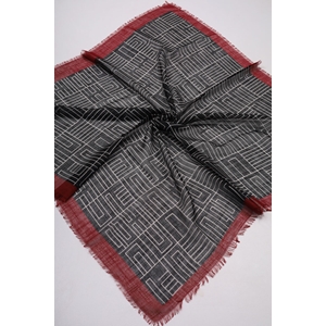 Markasız Desenli Keten Flamlı Eşarp - Desen-01