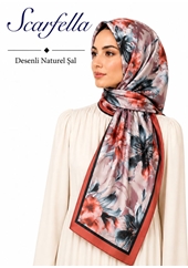 Scarfella Desenli Naturel Şal - Desen-132